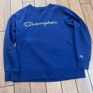 Champion Men's Navy Blue Sweater size medium